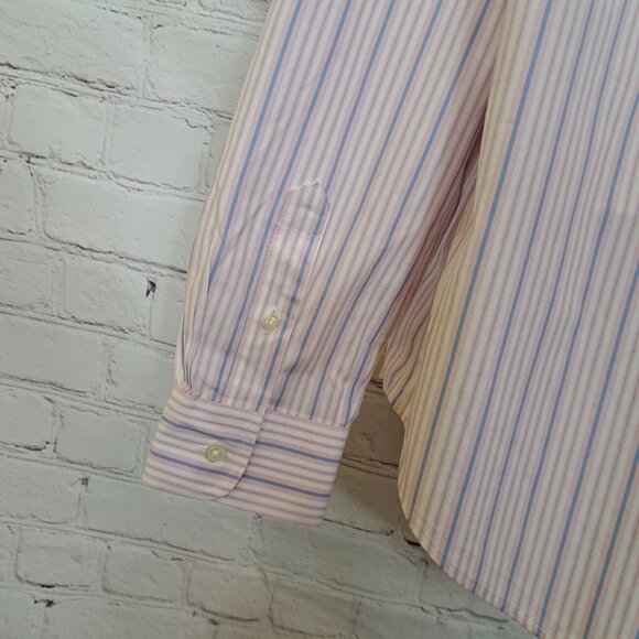 LL Bean Stripes Cotton Classic Casual Button Up Shirt Top Size Medium - Picture 5 of 8